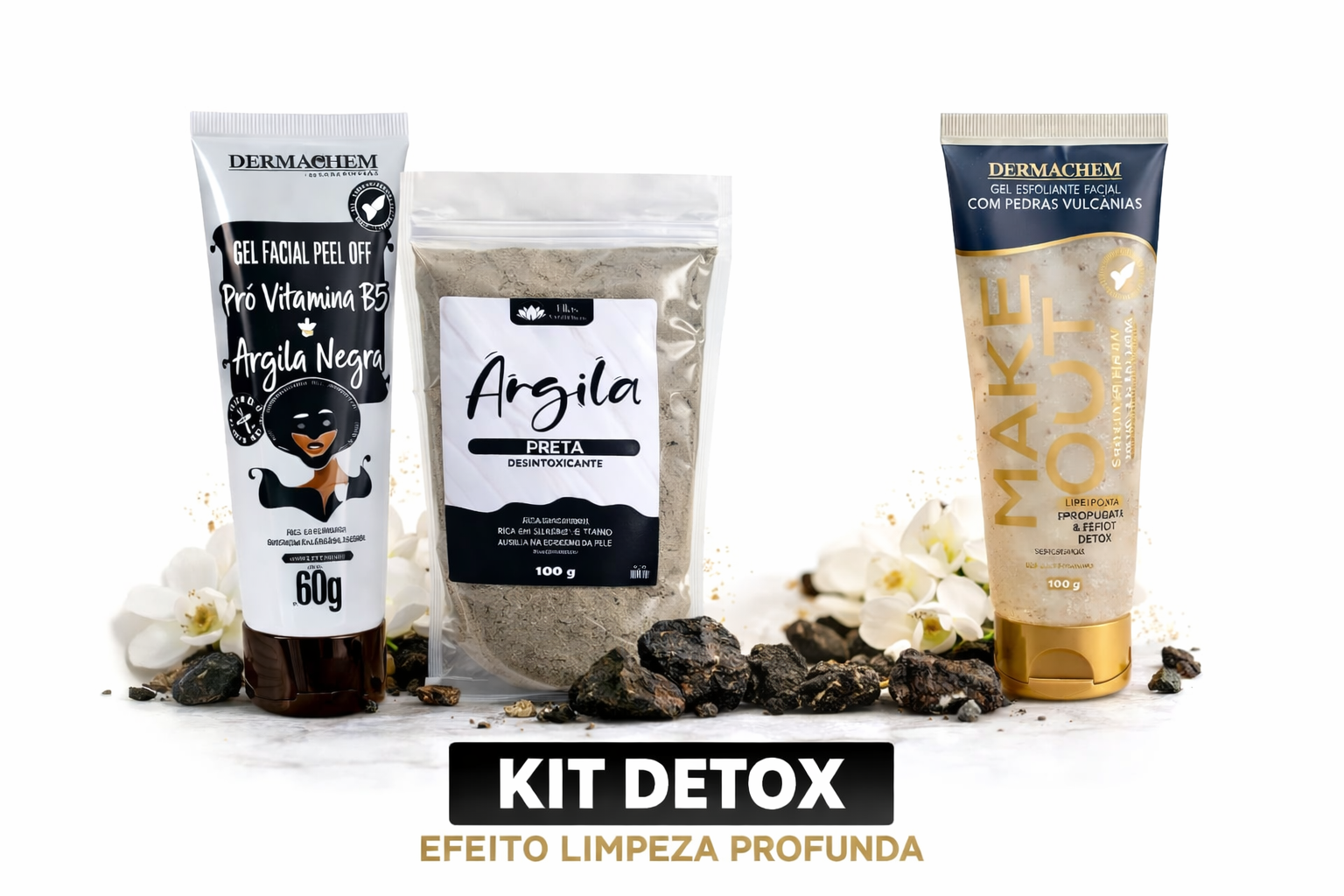 Kit c/3 Detox Facial — Limpeza Profunda 3 em 1
