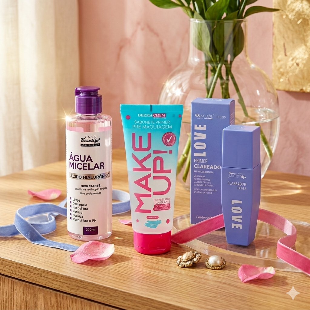 Kit Prep & Glow — Preparação Pré-Maquiagem 3 em 1